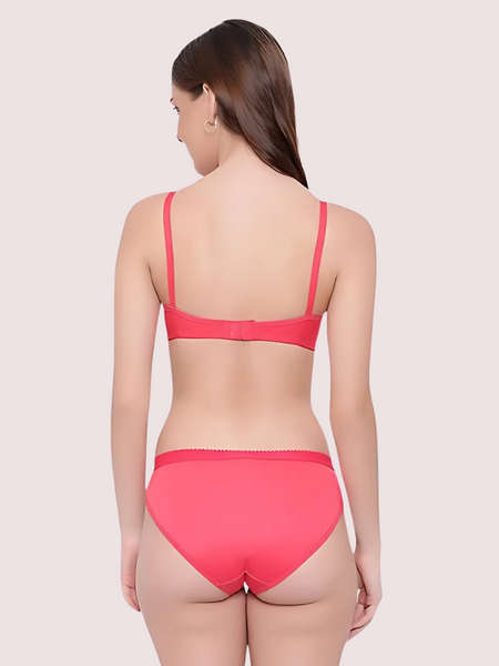 Non-Wired Cotton Push-Up Bra Panty for Women (2 pack)