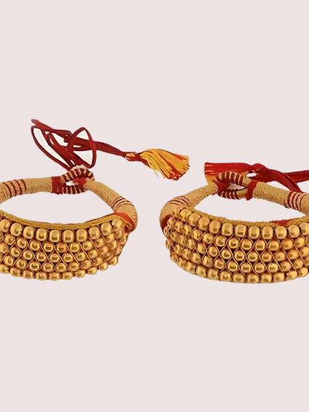 Gold Plated Kumauni Necklace with Pochi Set