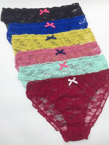 Low Rise Lace Panties Set - Pack of 4