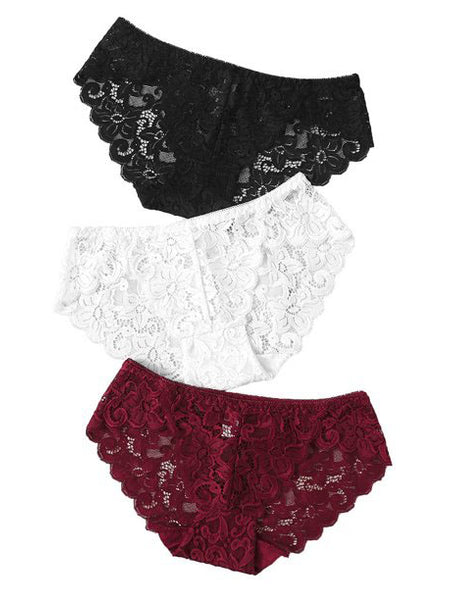 3 pack Lace Flowers hipster Panties