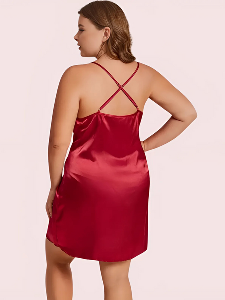 Midnight Grace Criss-Cross Back Nightdress – Plus Size