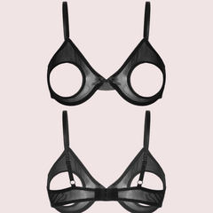 Daring & Sexy Sheer Open Cup Bralette