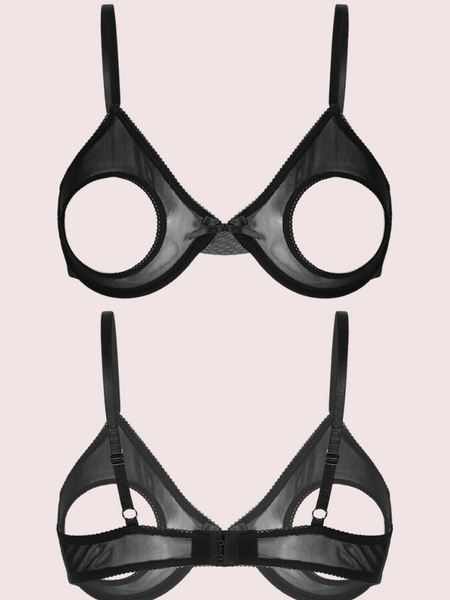 Daring & Sexy Sheer Open Cup Bralette