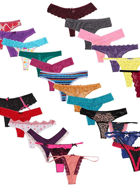 Variety panties thong pack assorted 6 pack