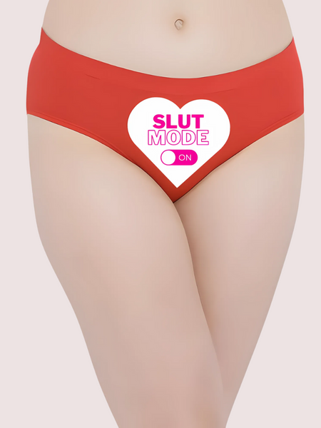 Heart-themed ‘Slut Mode On’ text Custom Panty