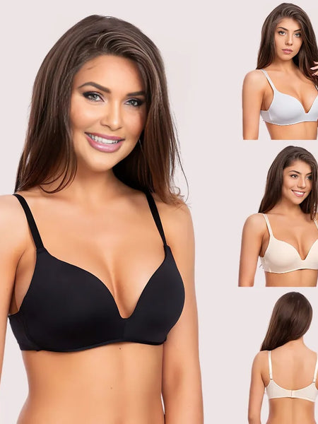 2 Pack seamless padded underwired push up bra