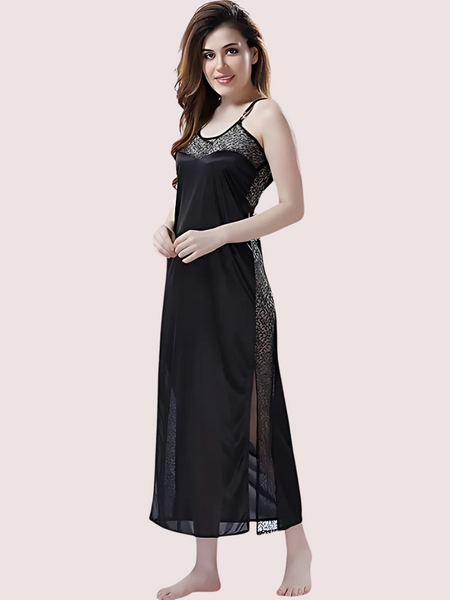 Elegant Lace Seductive Black Nightgown