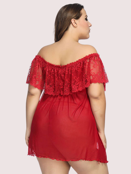 Sexy Plus Size Lace Babydoll Dress