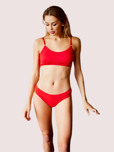 Pure cotton very comfortable red bra panty set
