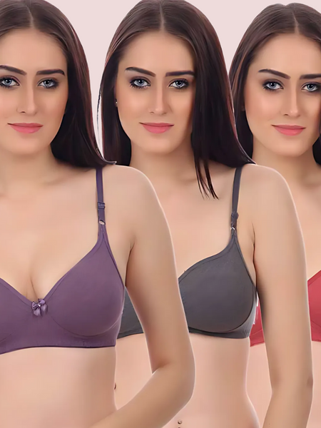 Soft & Cozy Cotton Bra-Pk Of 3