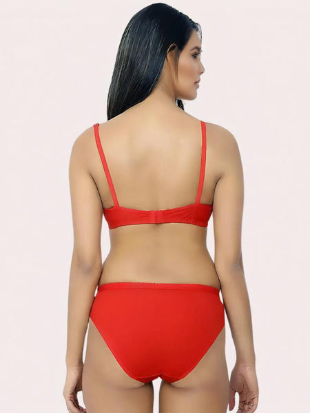 FD Organic Cotton Bra Set – Red | Soft, Skin-Friendly & All-Day Comfort
