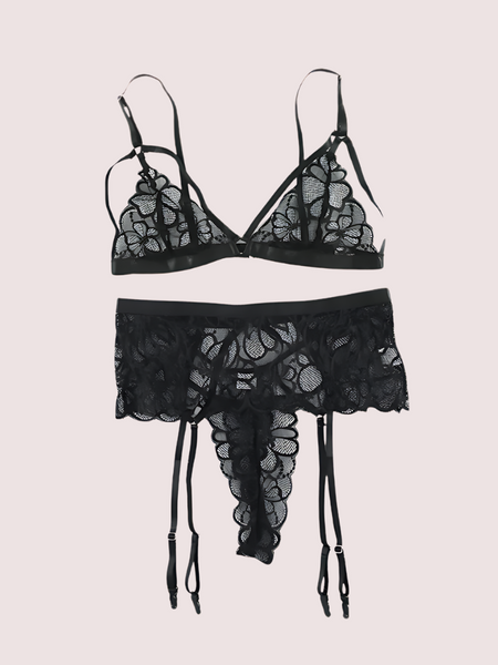 Sensual Lace Garter Belt Lingerie Matching Set
