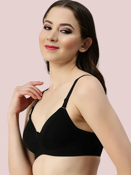 Passion Plunge – Black Seamless Padded Bra
