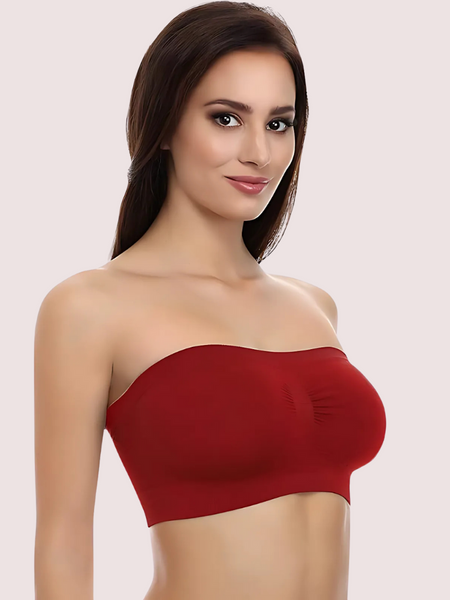 Maroon Magic Tube Bandeau Bra for Women