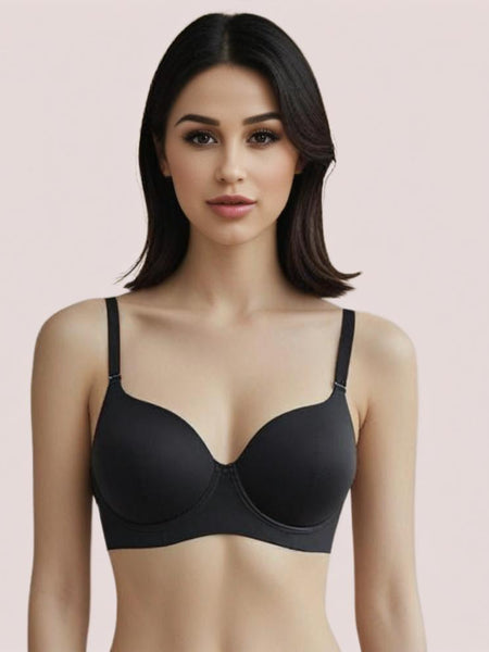 Midnight Lift – Black Padded Non-Wired Push-Up Bra