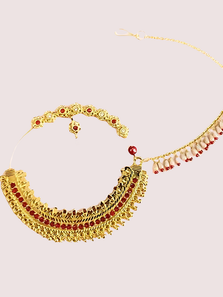 Elegant Gold-Plated Garhwali Nath – Big Size Tradition