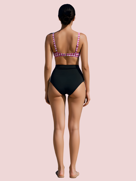 Structured Underwire Bikini Bra Topa in Pink & White Stripe (Top Only)